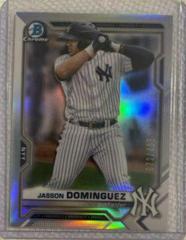 Jasson Dominguez [Refractor] Baseball Cards 2021 Bowman Chrome Prospects Prices