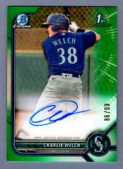Charlie Welch [Green Refractor] #CPA-CW Baseball Cards 2022 Bowman Chrome Prospect Autographs Prices