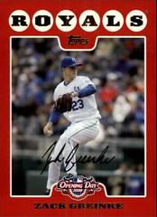 Zack Greinke #21 Baseball Cards 2008 Topps Opening Day Prices
