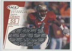 Derrick Gibson [Red] #A18 Football Cards 2001 Sage Autographs Prices