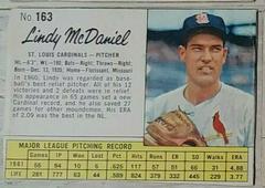 Lindy McDaniel [Hand Cut] #163 Baseball Cards 1962 Jell O Prices