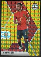Ansu Fati [Gold Fluorescent Mosaic] #166 Soccer Cards 2021 Panini Mosaic UEFA Euro 2020 Prices