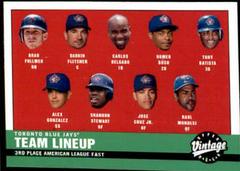 Toronto Blue Jays Baseball Cards 2001 Upper Deck Vintage Prices
