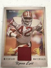 Ronnie Lott [Gold] #VM-13 Football Cards 2023 Panini Luminance Vintage Materials Prices