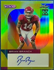 Brian Branch [Prismatic Yellow] #BA-BB1 Football Cards 2023 Leaf Vivid Autographs Prices