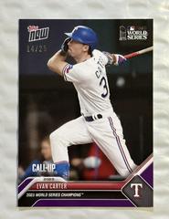 Evan Carter [Purple] Baseball Cards 2023 Topps Now World Series Champions Prices