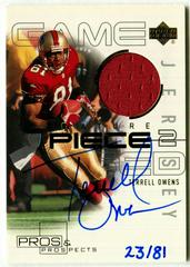 Terrell Owens [Piece 2 Gold] Football Cards 2000 Upper Deck Pros & Prospects Signature Prices