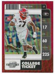 Nakobe Dean [Red] Football Cards 2022 Panini Chronicles Draft Picks Contenders Optic Prices