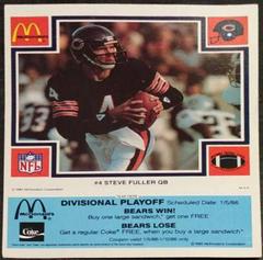 Steve Fuller [Blue] Football Cards 1985 McDonald's Bears Prices