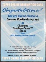 CJ Abrams Baseball Cards 2022 Bowman Chrome Rookie Autographs Prices