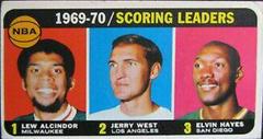 NBA Scoring Leaders: Alcindor, West, Hayes Basketball Cards 1970 Topps Prices