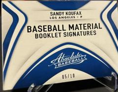 Sandy Koufax [Black White Seams] Baseball Cards 2022 Panini Absolute Material Booklet Signatures Prices