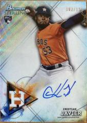 Cristian Javier [Wave Refractor] #BSRA-CJ Baseball Cards 2021 Bowman Sterling Rookie Autographs Prices