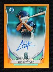 Chris Taylor [Chrome Orange Refractor] #CT Baseball Cards 2014 Bowman Prospect Autograph Prices