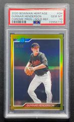 Gunnar Henderson [Gold Refractor] Baseball Cards 2020 Bowman Heritage Chrome Prospects Prices