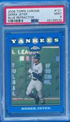 Derek Jeter [Blue Refractor] #121 Baseball Cards 2008 Topps Chrome Prices