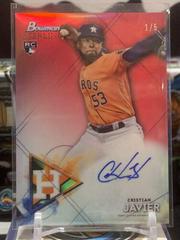 Cristian Javier [Red Refractor] #BSRA-CJ Baseball Cards 2021 Bowman Sterling Rookie Autographs Prices