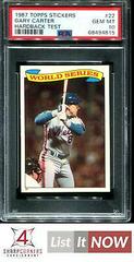 Gary Carter [Hardback Test] #22 Baseball Cards 1987 Topps Stickers Prices