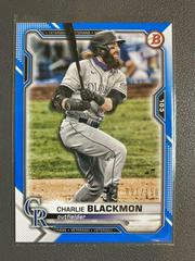 Charlie Blackmon [Blue] #4 Baseball Cards 2021 Bowman Prices