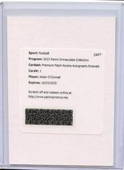 Aidan O'Connell [Emerald] #1 Football Cards 2023 Panini Immaculate Premium Patch Rookie Autograph Prices