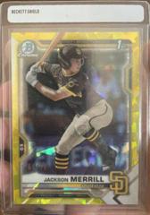 Jackson Merrill [Yellow] Baseball Cards 2021 Bowman Draft Sapphire Prices