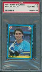 Paul Molitor #19 Baseball Cards 1983 Fleer Stickers Prices