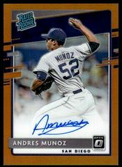 Andres Munoz [Blue Mojo] #RRS-AM Baseball Cards 2020 Panini Donruss Optic Rated Rookies Signatures Prices