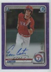 Evan Carter [Purple Refractor] #CDA-EC Baseball Cards 2020 Bowman Draft Picks Chrome Autographs Prices