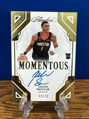 Jabari Smith Jr. [Gold] #16 Basketball Cards 2022 Panini Flawless Momentous Autograph Prices