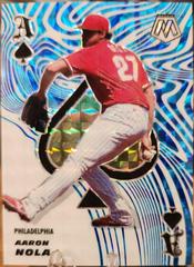 Aaron Nola [Reactive Blue] #ACE13 Baseball Cards 2021 Panini Mosaic Aces Prices
