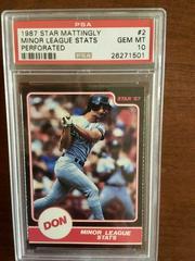 Minor League Stats #2 Baseball Cards 1987 Star Mattingly Prices