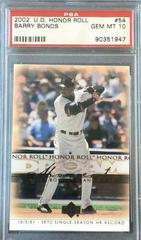 Barry Bonds #54 Baseball Cards 2002 Upper Deck Honor Roll Prices