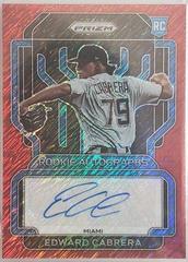 Edward Cabrera [Red Shimmer Prizm] #RA-EC Baseball Cards 2022 Panini Prizm Rookie Autographs Prices