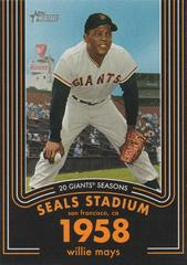 Willie Mays #9 Baseball Cards 2020 Topps Heritage 20 Giants Seasons Prices