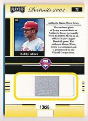 Bobby Abreu [Materials Silver] #72 Baseball Cards 2003 Playoff Portraits Prices