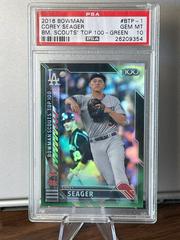 Corey Seager [Green] #BTP-1 Baseball Cards 2016 Bowman Scouts' Top 100 Prices