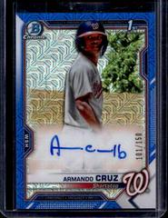 Armando Cruz [Choice Refractor] #CPA-AC Baseball Cards 2021 Bowman Chrome Prospect Autographs Prices