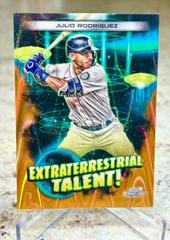 Julio Rodriguez [Orange Galactic] #ET-8 Baseball Cards 2023 Topps Cosmic Chrome Extraterrestrial Talent Prices