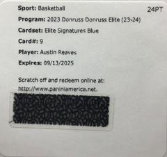 Austin Reaves [Blue] #9 Basketball Cards 2023 Donruss Elite Signature Prices