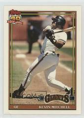 Kevin Mitchell #40 Baseball Cards 1991 Topps Tiffany Prices