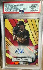 Paul Skenes [Red] #BGA-PS Baseball Cards 2023 Bowman Draft Glass Autographs Prices