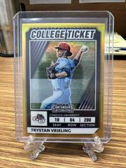 Trystan Vrieling [Gold] #40 Baseball Cards 2022 Panini Elite Extra Edition College Tickets Optic Prices