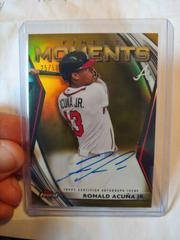 Ronald Acuna Jr. [Gold Refractor] #FMA-RA Baseball Cards 2021 Topps Finest Moments Autographs Prices