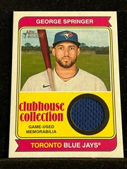 George Springer #CCR-GS Baseball Cards 2023 Topps Heritage Clubhouse Collection Relics Prices