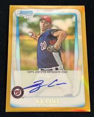 A. J. Cole [Gold Refractor Autograph] #BCP160 Baseball Cards 2011 Bowman Chrome Prospects Prices