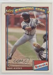 [Bazooka Shining Stars] David Justice #18 Baseball Cards 1991 Topps Prices