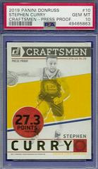 Stephen Curry [Press Proof] #10 Basketball Cards 2019 Panini Donruss Craftsmen Prices