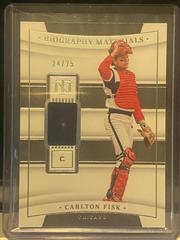Carlton Fisk #BIO-CF Baseball Cards 2022 Panini National Treasures Biography Materials Prices