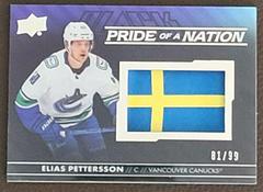 Elias Pettersson Hockey Cards 2021 SPx UD Black Pride of a Nation Prices
