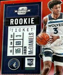 Jaden McDaniels [Autograph Red] Basketball Cards 2020 Panini Contenders Optic Prices